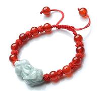 Feng Shui,Feng Shui Jade for Women Men Lucky Jade Gemstone Chinese Red String Amulet,Red,Red Agate(Red,Red Agate)