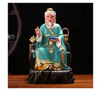 Feng Shui Feng Shui Ornaments God Medicine King Buddha Statue Chinese Style Buddha Home Office Decoration Tabletop DecorHand-carved Good Lucky Gifts (Blue/Gold) God of Fortune (Color : Blue, Size :