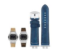 Feng Shui， Genuine Leather Watch Strap fit for G-SHOCK fit for Casio GMW-B5000 Small Silver Bar Men's Soft Comfortable Watchband Accessories 22mm