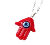 Feng Shui Girls accessories 925 Sterling Silver Hamsa Necklace For Women And Men, Multicolor Evil Eye Hamsa Hand Necklace Simple Turkey Lucky Blue Eye Fatima Hand Clavicle Chain, Mano De Fatima Con