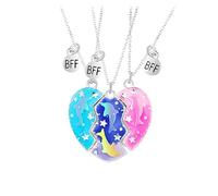 Feng Shui Girls accessories 925 Sterling Silver Magnetic Necklace For Women And Men, Set Cute Magnetic Koala Bear Pendant, Cute Love Splicing Stickman Couple, Magnet Necklaces Broken Heart, Connecting