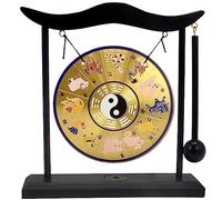 Feng Shui Gong Taiji Chart Zen Art Mini Gong 12 Zodiac Table Top Gong for Good Luck Wealth Harmony and Balance+Free Red String Bracelet H1307 (H1307)