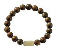 Feng Shui Green Sandalwood Wealth Bracelet - Authentic Healing Crystal Amulet for Meditation, Chakra, and Reiki - Adjustable Beaded Bracelet for Men and Women(B small)