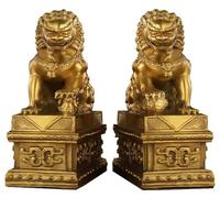 Feng Shui Guardian Lions Statues - Chinese Foo Dogs for Outdoor Entrance Protection, Lucky Ornaments Gift for Housewarming, Ward Off Evil Energy