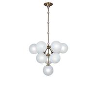 Feng Shui， Handblown Glass Ball Chandelier Brushed Bronze Finish Nordic Pendant Light Mid Century Chandelier Hanging Lamp Modern Indoor Ceiling Light Fixture Bronze 10 Lights Vision
