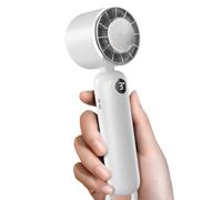 Feng Shui， Handheld Fan, Portable Mini Fan 2025 Model with 5000mAh Rechargeable Battery, LED Display, 3-Speed Turbo Cooling, USB Personal Fan for Travel, Camping, Indoor & Outdoor, White