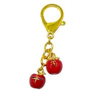 Feng Shui Harmony Apples Keychain Pace Luck Amulet Key Ring, Red, 1