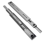 Feng Shui Heavy Duty Drawer Runners - Cabinet Drawer Slides - Industrial Grade Solid Steel Ball, Sliding Smooth and Quiet, 3-Fold Full Extension,1 Pair, Side-Mounted, Telescopic Rails