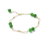 Feng Shui Hetian Jasper Wealth with 14K Gold Natural Authentic Green Gem Chakra Crystal Reiki Amulet Good Fortune Lucky Wealth Men Women,Earrings (Color : Necklaces