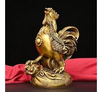 Feng Shui Home Decor Brass Chicken Statue Chinese Copper Chicken Statue Chook Zodiac Money Rooster Zodiac Rooster Sculpture Wealth Chicken Room