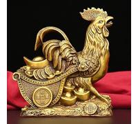Feng Shui Home Decor Brass Chicken Statue Chinese Copper Chicken Statue Chook Zodiac Money Rooster Zodiac Rooster Sculpture Wealth Chicken Room