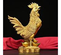 Feng Shui Home Decor Brass Chicken Statue Chinese Copper Chicken Statue Chook Zodiac Money Rooster Zodiac Rooster Sculpture Wealth Chicken Room
