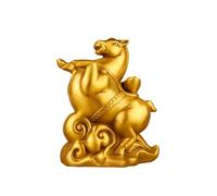 Feng Shui Home Decor Brass Horse Figurine Copper Horse Zodiac Fortune Horse Prosperity Wealth and Protection Home Office 4.3 * 2.6 * 5.1IN 1.3LB
