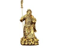 Feng Shui Home Decor Brass Sculpture of Guan Yu GuanYu Statue Guan Gong Dragon Pattern God Collection Office 9.1 * 8.3 * 19.7IN 15.4LB