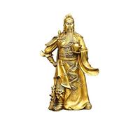 Feng Shui Home Decor Brass Sculpture of Guan Yu GuanYu Statue Guan Gong Dragon Pattern God Collection Office 12.6 * 6.7 * 22.4IN 23.2LB