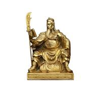 Feng Shui Home Decor Brass Sculpture of Guan Yu GuanYu Statue Guan Gong Dragon Pattern God Collection Office 4.3 * 3.5 * 3.9IN 1.5LB