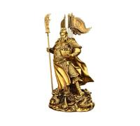 Feng Shui Home Decor Brass Sculpture of Guan Yu GuanYu Statue Guan Gong Dragon Pattern God Collection Office 9.8 * 8.7 * 22.4IN 20.1LB