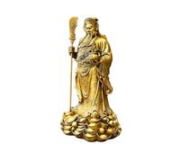 Feng Shui Home Decor Brass Sculpture of Guan Yu GuanYu Statue Guan Gong Dragon Pattern God Collection Office 23.6 * 17.7 * 42.5IN 132.3LB