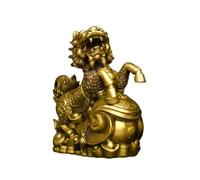 Feng Shui Home Decor Brass Statue Qilin Sacred Beast Fengshui Kirin Statue Art Piece Chinese Ancient Mythical Home Office 9.8 * 4.7 * 10.6IN 6.4LB