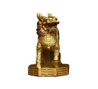 Feng Shui Home Decor Brass Statue Qilin Sacred Beast Fengshui Kirin Statue Art Piece Chinese Ancient Mythical Home Office 4.3 * 3.2 * 5.1IN 1.3LB