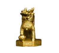 Feng Shui Home Decor Brass Statue Qilin Sacred Beast Fengshui Kirin Statue Art Piece Chinese Ancient Mythical Home Office 4.3 * 3.2 * 5.1IN 1.3LB