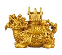Feng Shui Home Decoration Brass Dragon Turtle Chinese Figurine Feng Shui Copper Lucky Dragon Tortoise Statue for Home Office Decoration 4.7 * 3.4 * 3.5IN 1.4LB