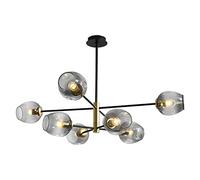 Feng Shui， Home Living Room Bedroom Dining Room Study, Concise Magic Bean Chandelier,E27 Nordic Creative Molecular Chandelier-Smoke gray 8 head Household faucets