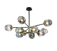 Feng Shui， Home Living Room Bedroom Dining Room Study, Concise Magic Bean Chandelier,E27 Nordic Creative Molecular Chandelier-Smoke gray 8 head Household faucets
