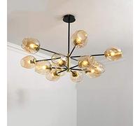Feng Shui， Home Living Room Bedroom Dining Room Study, Concise Magic Bean Chandelier,E27 Nordic Creative Molecular Chandelier-Smoke gray 8 head Household faucets