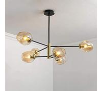 Feng Shui， Home Living Room Bedroom Dining Room Study, Concise Magic Bean Chandelier,E27 Nordic Creative Molecular Chandelier-Smoke gray 8 head Household faucets