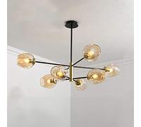 Feng Shui， Home Living Room Bedroom Dining Room Study, Concise Magic Bean Chandelier,E27 Nordic Creative Molecular Chandelier-Smoke gray 8 head Household faucets