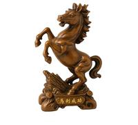 Feng Shui Horse Statue for Success - Resin Rearing Horse Figurine with “马上成功” Inscription - Chinese Decor Symbol of Strength, Ambition & Career Luck - Home & Office Ornament 8x30x40cm