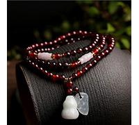 Feng Shui Hulu Wu Lou Calabash Bracelet Garnet Premium A Level Fei Cui Jade Healing Chakra Gemstone Multi-Layer Talisman Crystal Bracelet Attract Money Good Luck Unisex/1921, 21213