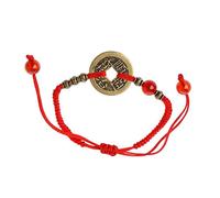 Feng Shui I Ching Ancient Coin Kabbalah Red String Attract Luck Wealth Bracelets