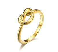 Feng Shui， Infinity Knot Ring Titanium Steel Simple Love Promise Anniversary Statement Wedding Band Rings