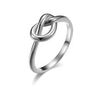 Feng Shui， Infinity Knot Ring Titanium Steel Simple Love Promise Anniversary Statement Wedding Band Rings