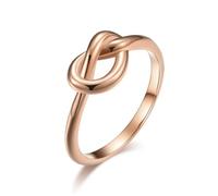 Feng Shui， Infinity Knot Ring Titanium Steel Simple Love Promise Anniversary Statement Wedding Band Rings