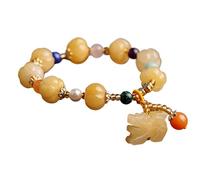 Feng Shui,Jade Feng Shui Wealth Gobi Desert Yellow Jade Bangle Crystal Antique Dragon Charm 7 Chakra Talisman Amulet Prosperity