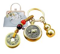 Feng Shui Keychain - Zodiacs Brass Gourd Keychain, Lucky Charm Coin | Chinese Style Feng Shui Gourd Pendant, Keychain for Good Luck and Wealth, Decorative Prosperity Pendant for Home and Personal Use