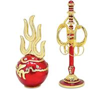 Feng Shui Ksiddigarbha Fireball and Staff Amulet Statue Mascots Protect Houses Decoration