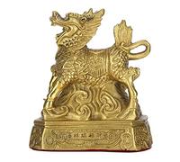Feng Shui Kylin Brass Statue Brass Qilin Ornament Brass Elephant Tabletop Figurine Brass Dog Mini Elephant Statues Animal Lucky Animals Crafts for Home Desktop Statue Collection