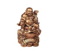 Feng Shui Laughing Buddha, Wealth Laughing Buddha Sit on Money Frog Statue Lucky Toad Car Ornaments Home Office Decoration