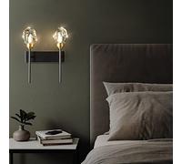 Feng Shui， Light Luxury K9 Crystal Wall Lamp Simple Copper Wall Light Sconce for Living Dining Room Background Bedroom Golden Stair Wall Lamp G9 Bathroom Lighting
