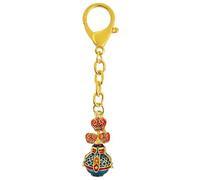 Feng Shui Long Life Vase with Lingzhi Ganoderma Good luck and Protection Amulet Keychain