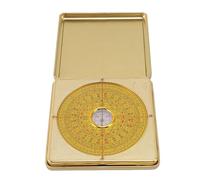 Feng Shui Luo Pan Compass Iron Ancient Precise Direction Measuring Tool with Flip Cover for Residential Feng Shui Learning and Home Optimization Durable Iron Material (L)