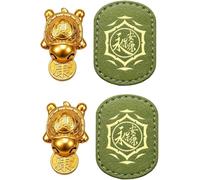 Feng Shui Metal Turtle Wallet Charm Small Lucky Turtle with Leather Sleeve,Coin Biting Pose,Cute Lucky Goldenturtle with Coin for Longevity Financial Protection，Health：2