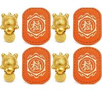 Feng Shui Metal Turtle Wallet Charm Small Lucky Turtle with Leather Sleeve,Coin Biting Pose,Cute Lucky Goldenturtle with Coin for Longevity Financial Protection，Good Luck：4