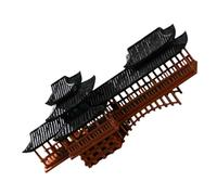 Feng Shui Mini Chinese Corridor Bridge Ornament 10x3.7x4.3cm Small Garden Bridge Figurine Landscape Statue for Patio Yard Bonsai Pot Decor