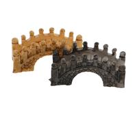 Feng Shui， Miniature Arch Bridge 2pcs Set for Micro Landscape and Succulent Decoration, Resin Garden Ornament for Terrarium and Plant Pot Accessories in Grey and Light Colors