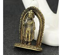Feng Shui Miniature Brass Statue Vajrayana Buddha Statue Meditation Ornament Garden Sculpture Home Tearoom Yoga Decoration for Tranquility Wisdom Prosperity Insight